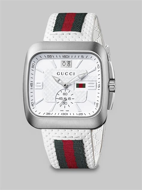 gucci watches womens white leather|gucci men's watches clearance sale.